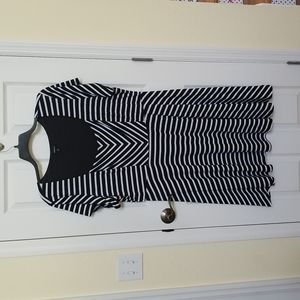Black and white striped dress
